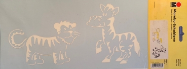 Schablone / Stencil Tiger + Zebra